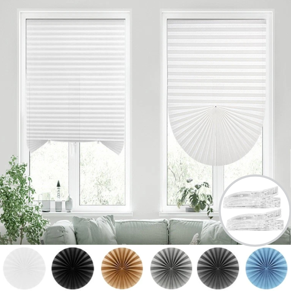 Linen Roller Blind - Plissierte Fensterjalousien Temporäre Fensterbeschattung Schnurlose Lichtfilternde