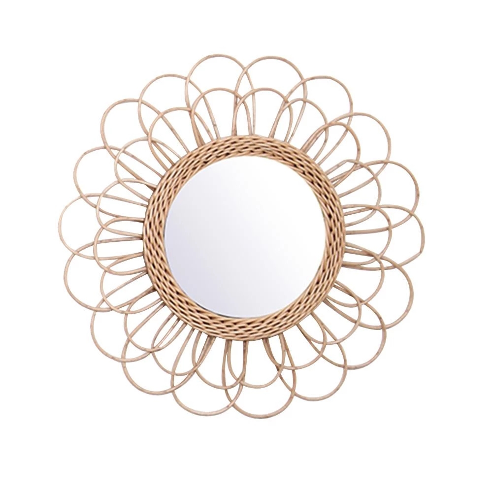 Rattan Mirror Round - Rattan-Spiegel, innovativer runder Spiegel für Zuhause,