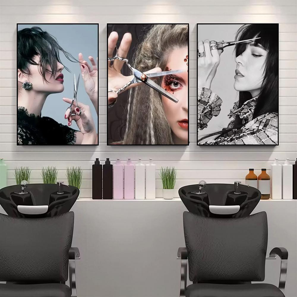 Interior Design Hd - Modernes Friseursalon HD-Wandbild Poster Schönheitsdekoration Friseur-Illustration