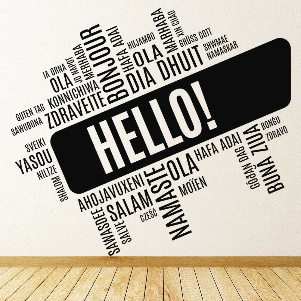 Interior Design Language - Hallo Ausländischen Sprache Wand Aufkleber Wohnzimmer