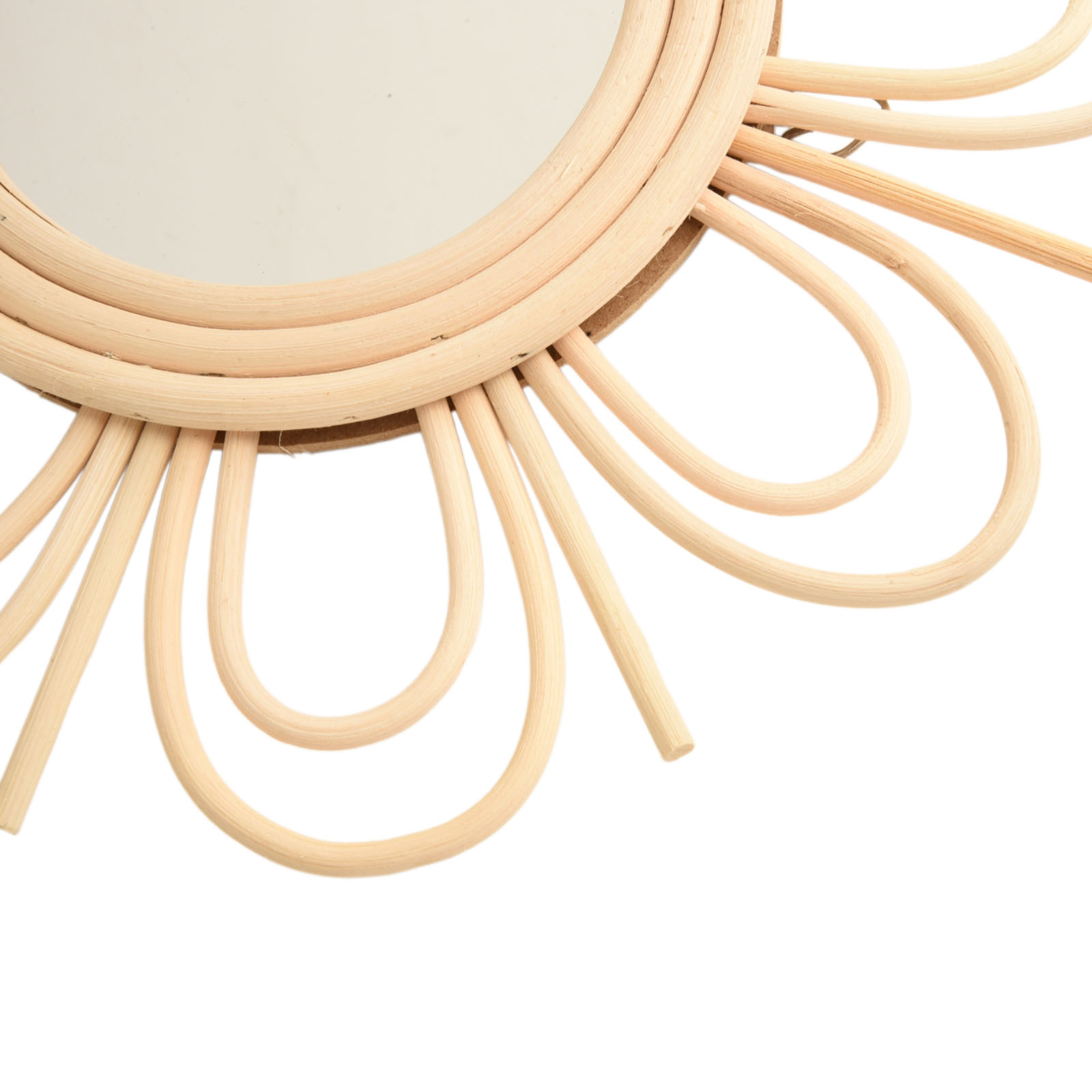 Rattan Mirror Round - Böhmischer Rattan-Hängespiegel mit Sonnen- oder Design-Motiv