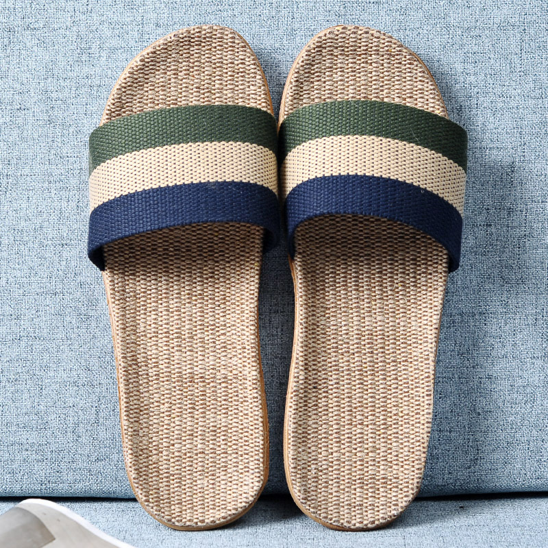 Linen Roller Blind - Männer mehrfarbige Flachs Hausschuhe Sommerhaus Schuhe