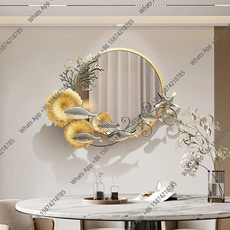 Rattan Mirror Round - Premium Dekorativer Hintergrundspiegel, Runder Nordischer Rattan-Spiegel