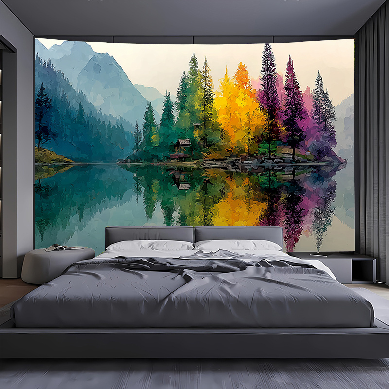 Buntes Waldsee-Wandbild, 2D-HD – Interior Design Hd Bewertung und Preis