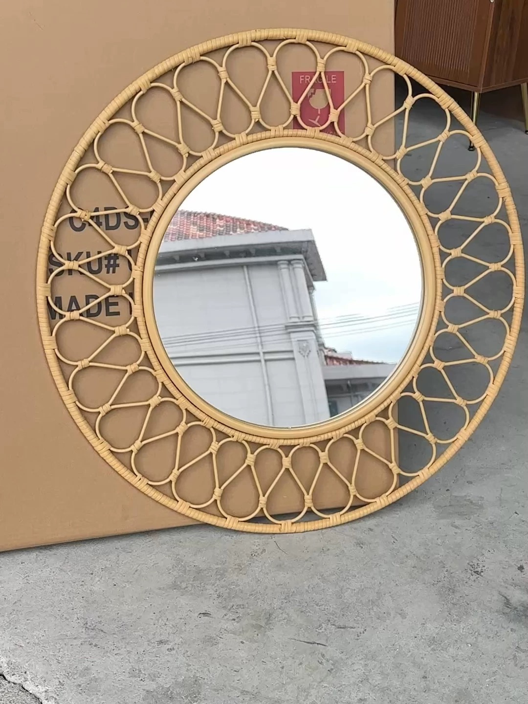 Runder Rattan-Wandspiegel, Nat – Rattan Mirror Round Bewertung und Preis