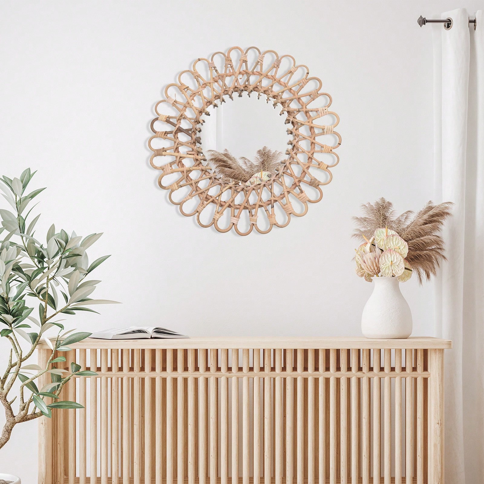 Runder Rattanspiegel, Runder D – Rattan Mirror Round Bewertung und Preis