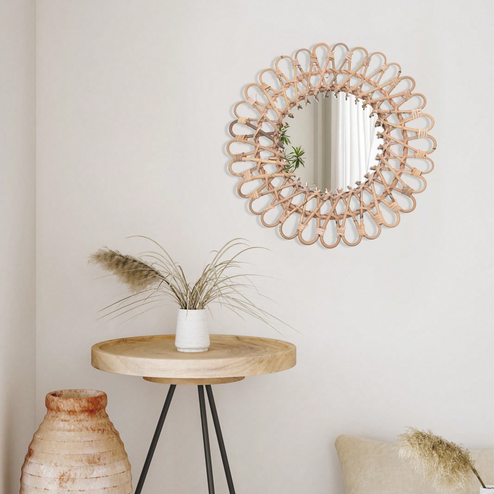 Runder Rattanspiegel, Runder D – Rattan Mirror Round Bewertung und Preis