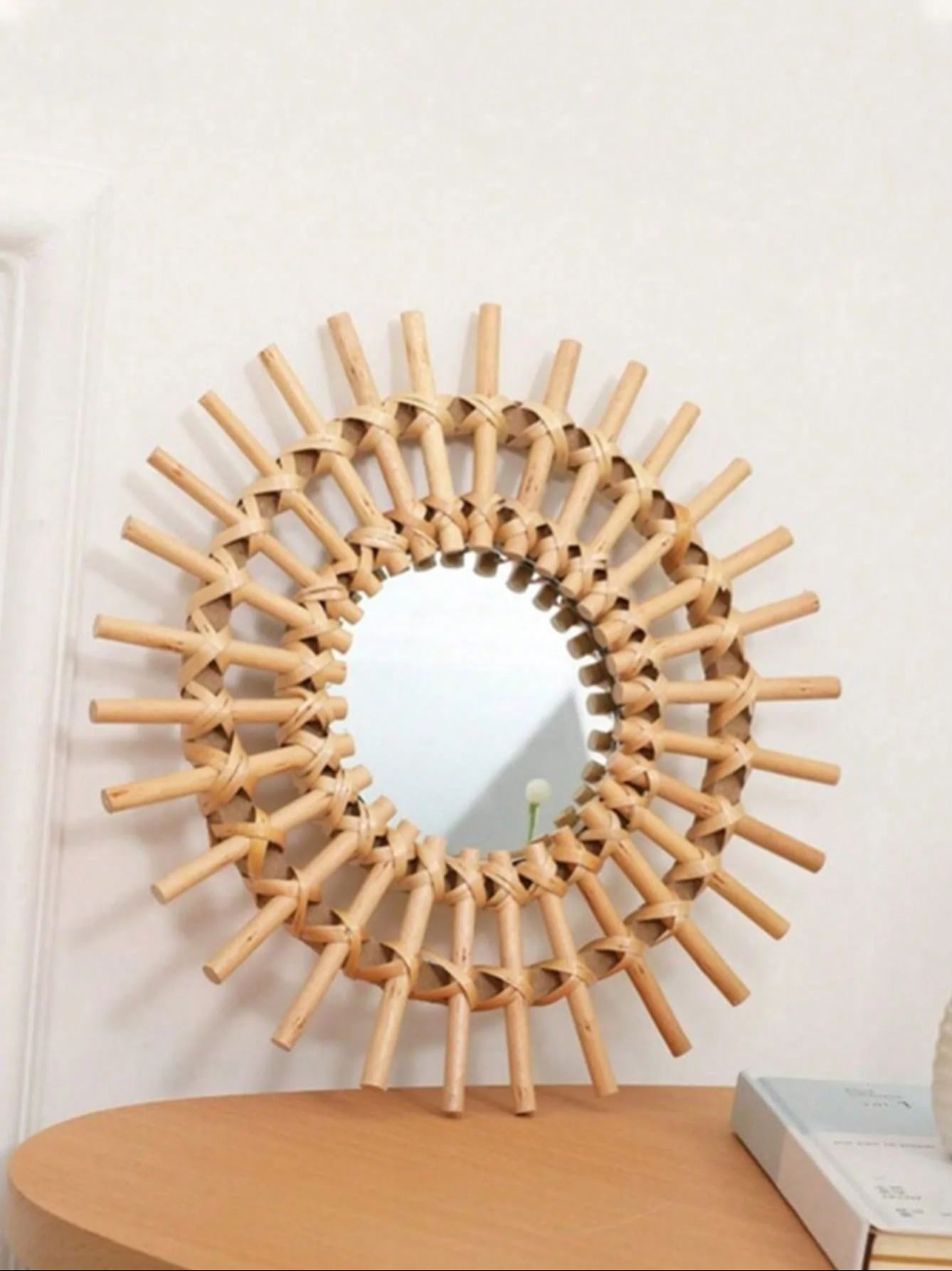 Boho-Rattan-Wandspiegel, handg – Rattan Mirror Round Bewertung und Preis