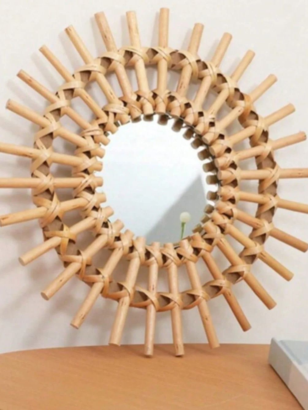 Boho-Rattan-Wandspiegel, handg – Rattan Mirror Round Bewertung und Preis