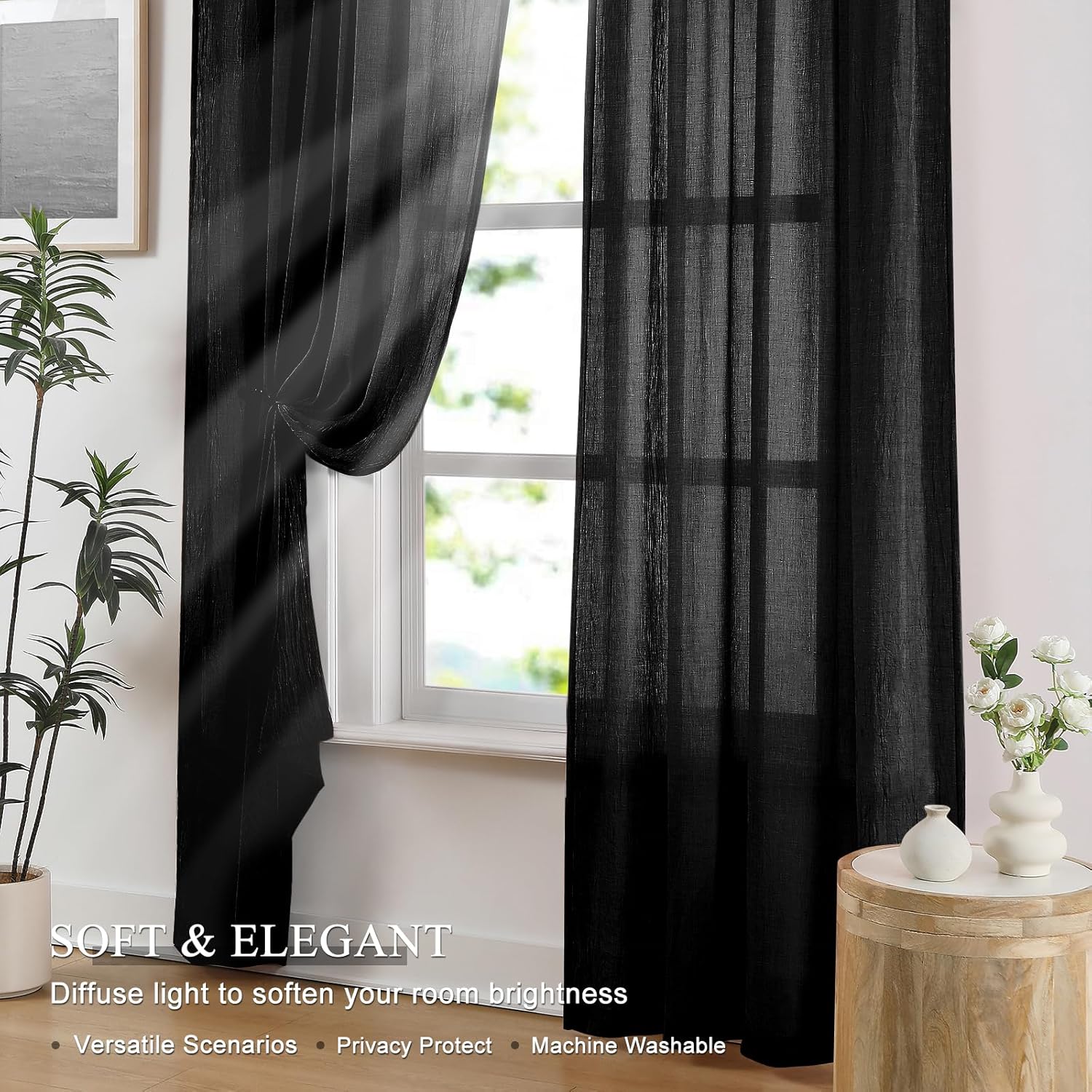 Schwarze Transparente Vorhänge – Linen Roller Blind Bewertung und Preis