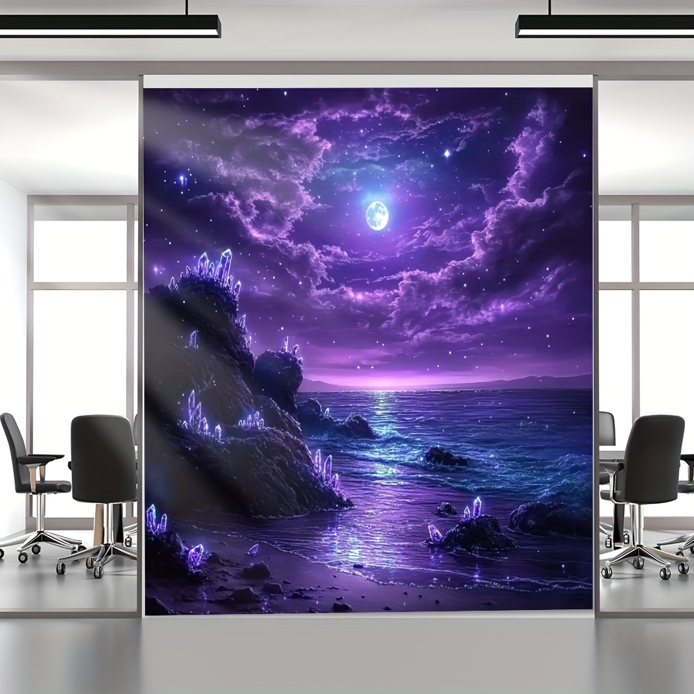 Lila Mond Ozean Nacht Wandbild – Interior Design Hd Bewertung und Preis