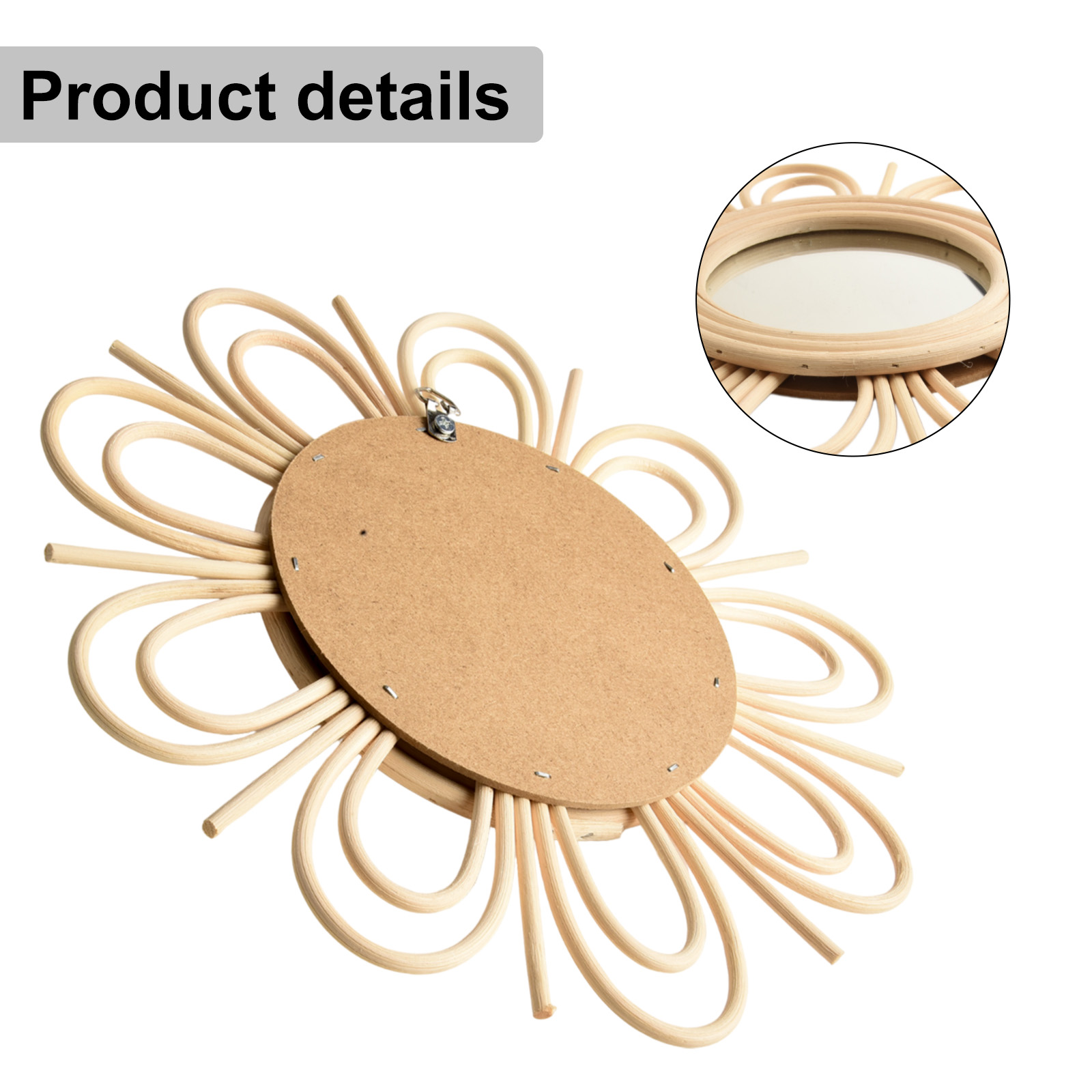 Böhmischer Rattan-Hängespiegel – Rattan Mirror Round Bewertung und Preis