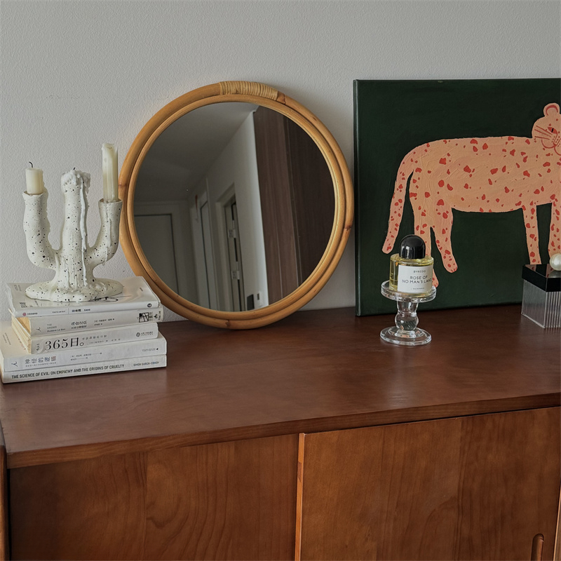 Mittelalterlicher Rattan-Spieg – Rattan Mirror Round Bewertung und Preis