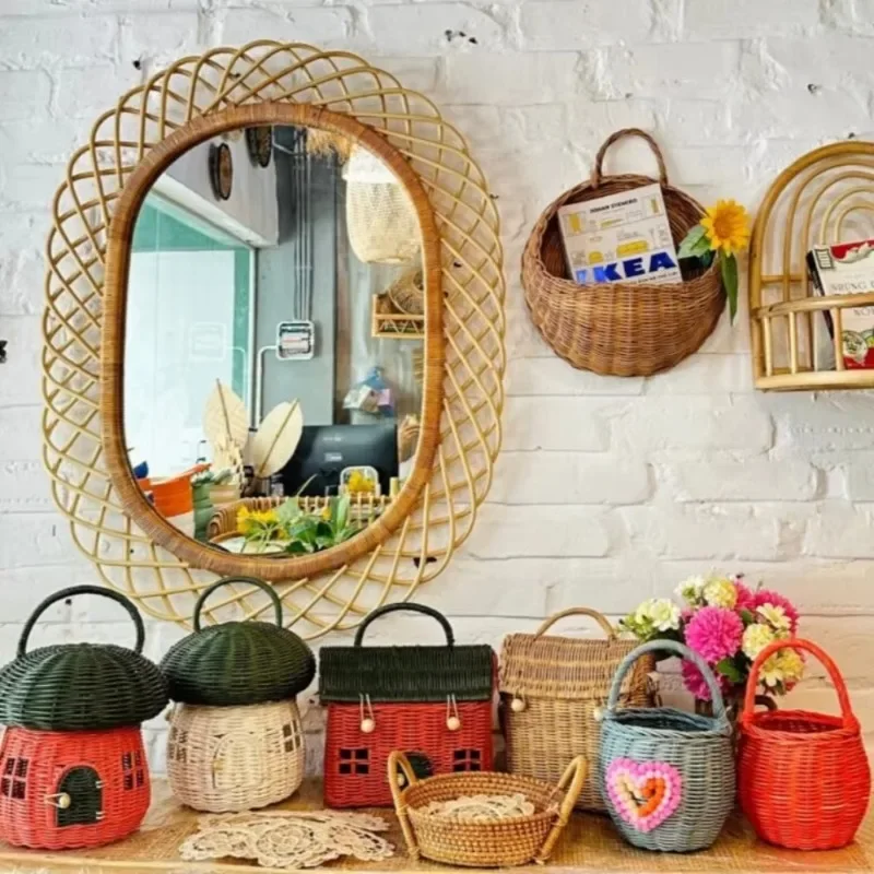 Moderner runder Wandspiegel au – Rattan Mirror Round Bewertung und Preis